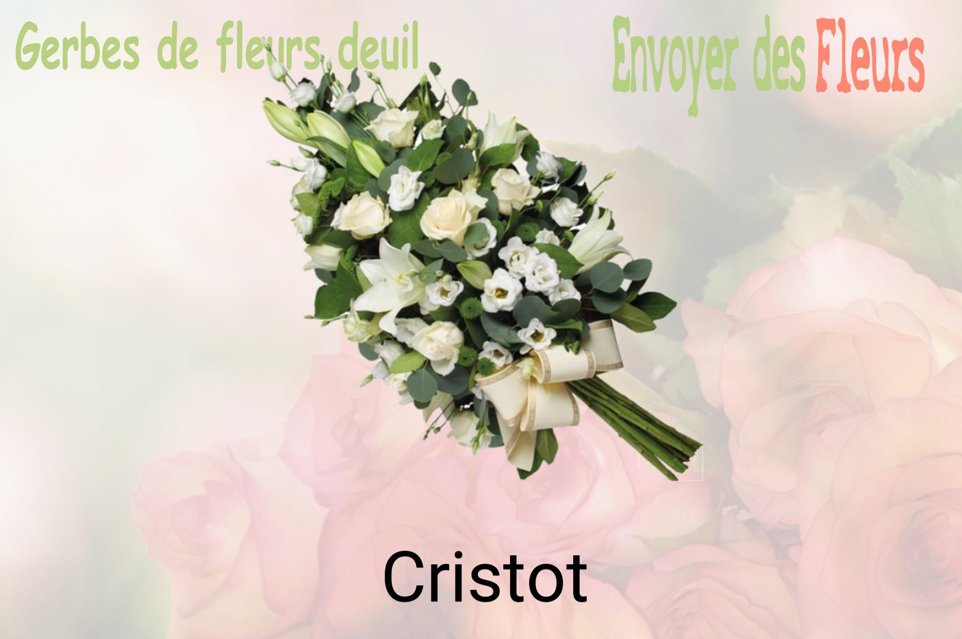 Gerbe de fleurs de deuil livrée à Cristot